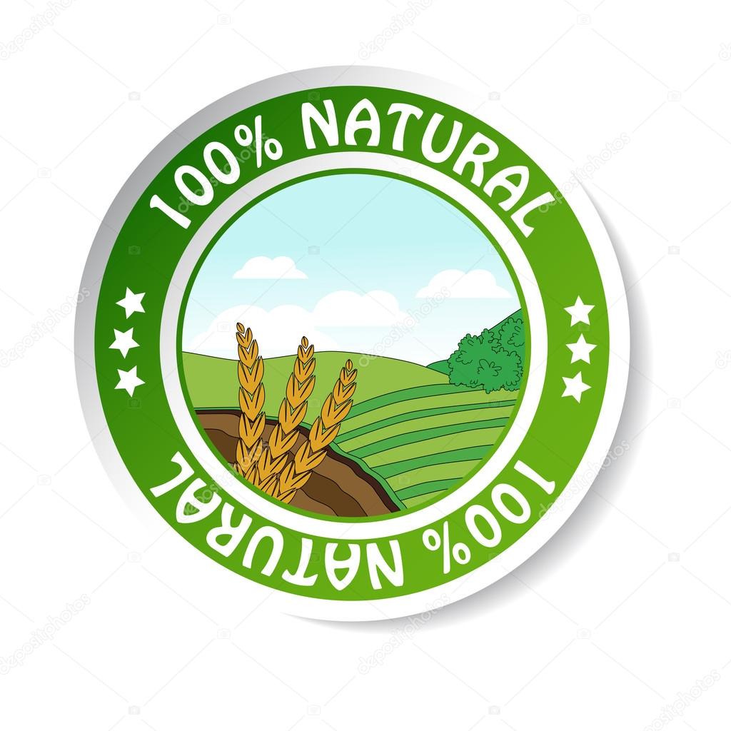 Natural sticker, paper nature label