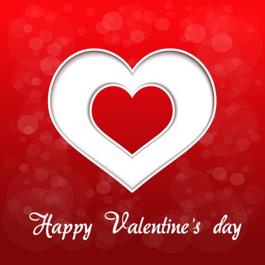 Vector red heart - valentines day background clipart
