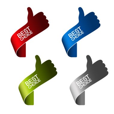 Vector paper best choice elements - hand gesture clipart