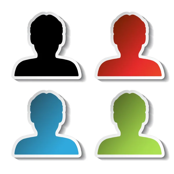 Vector avatar pictogrammen, stickers - mens, gebruiker, lid — Stockvector