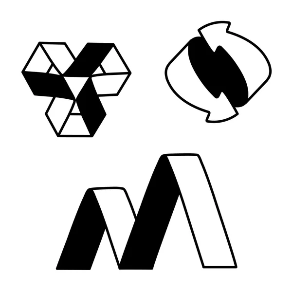 Simboli vettoriali bianchi neri - segno, icona, pittogramma — Vettoriale Stock