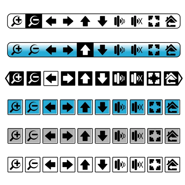 Botones de navegación vectorial, iconos simples — Archivo Imágenes Vectoriales