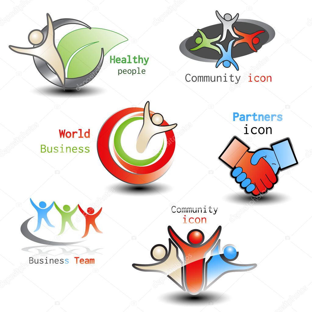 Vector human icons - community, business
