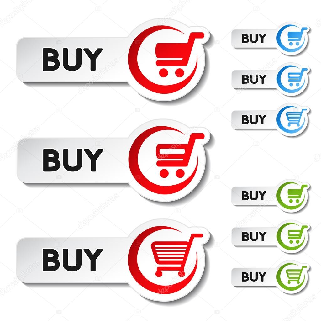 Vector shopping cart item, trolley, buy button