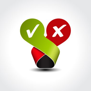 vektör Evet etiket yok