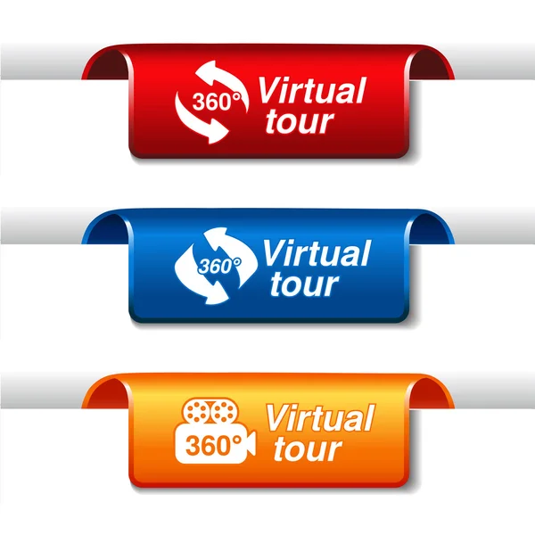 Vektor-Labels für virtuelle Tour — Stockvektor