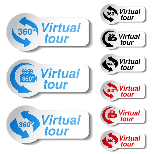 Vector knoppen voor virtual tour — Stockvector