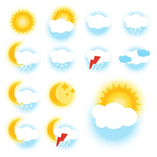 Vector color weather symbols — Stock Vector