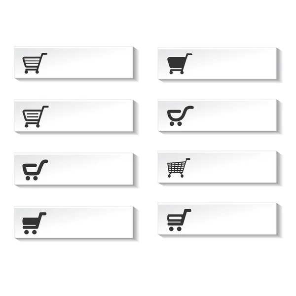 Vector buttons of shopping cart — Stock Vector