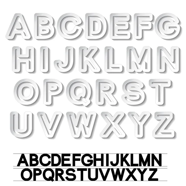 Vector paper font alphabet — Stock Vector