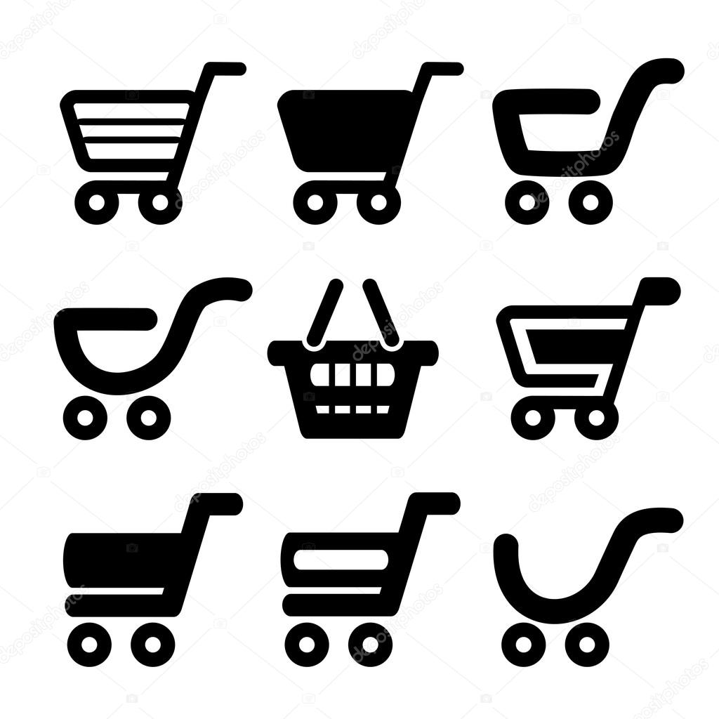 Vector black simple shopping cart