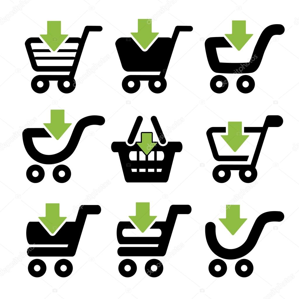 Vector black simple shopping cart