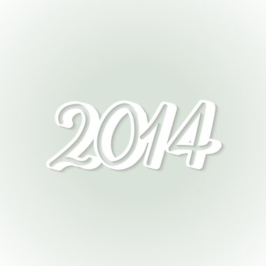 vektör kağıt etiket mutlu yeni yıl 2014