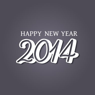 vektör kağıt etiket mutlu yeni yıl 2014