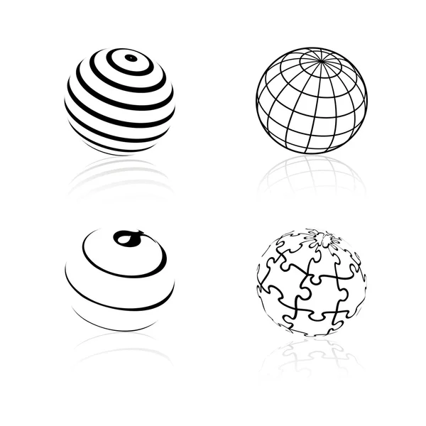 Símbolos globo vetorial - ícones do mundo — Vetor de Stock