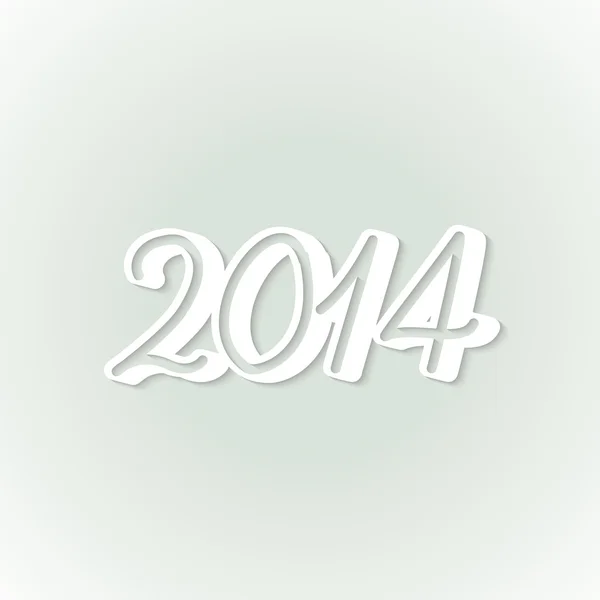 Etiqueta de papel vetorial feliz ano novo 2014 — Vetor de Stock