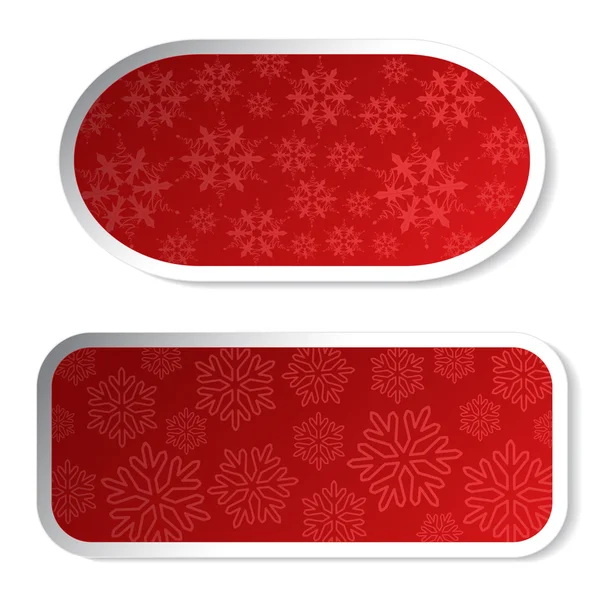 Векторные бумажные красные рождественские наклейки - этикетки для рекламы — стоковый вектор