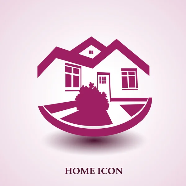 Symbole vectoriel de la maison, icône de la maison, silhouette immobilière, logo moderne immobilier — Image vectorielle