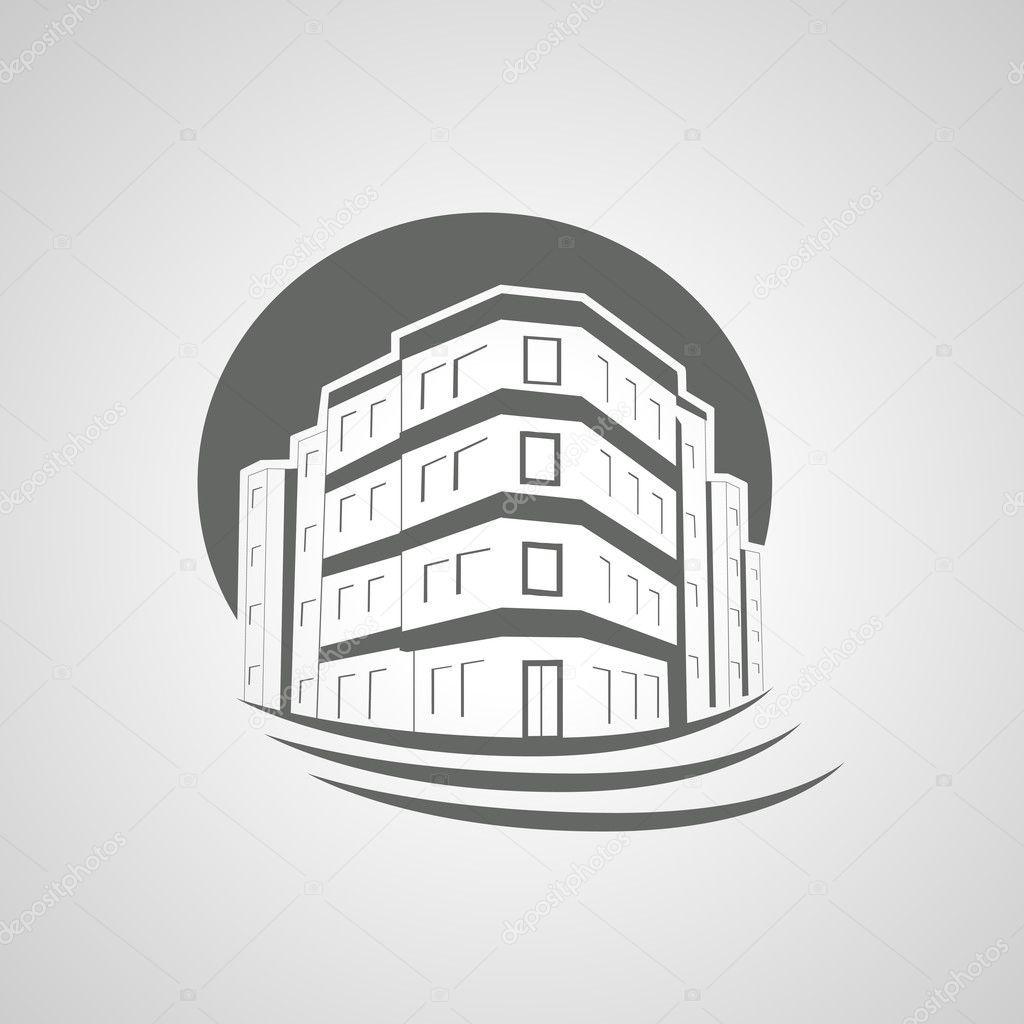 Vector symbol of home, house icon, realty silhouette, real estate, Apartment Building