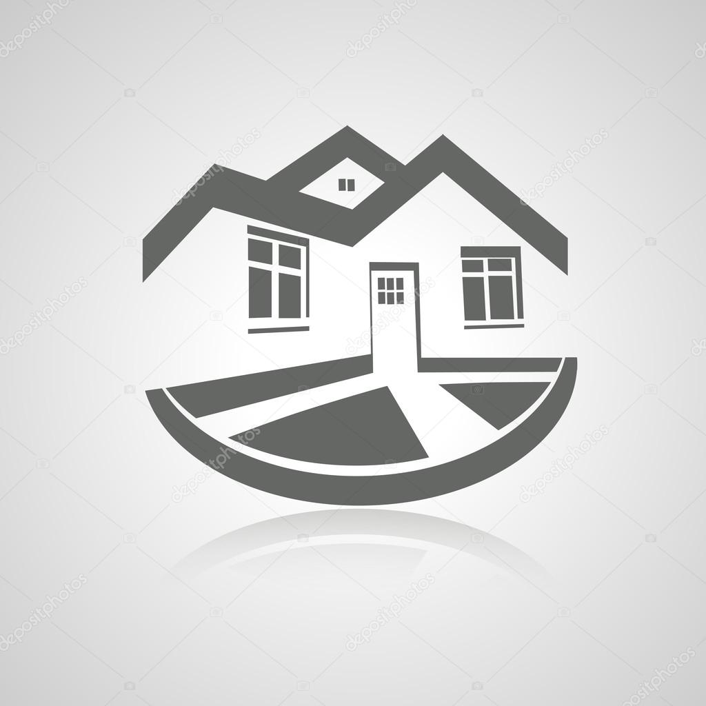 Vector symbol of home, house icon, realty silhouette, real estate modern logo - illustration