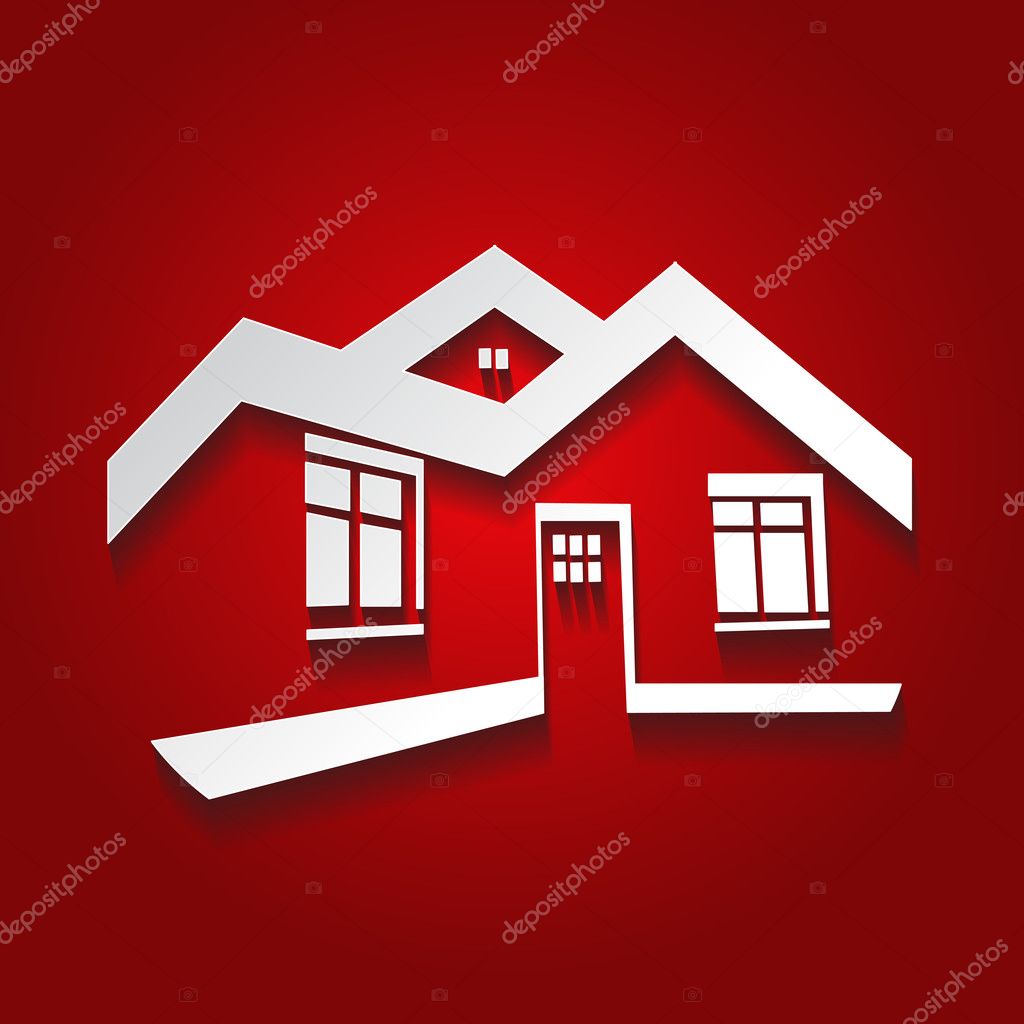 Vector symbol of home, house icon, realty silhouette, real estate modern logo - illustration