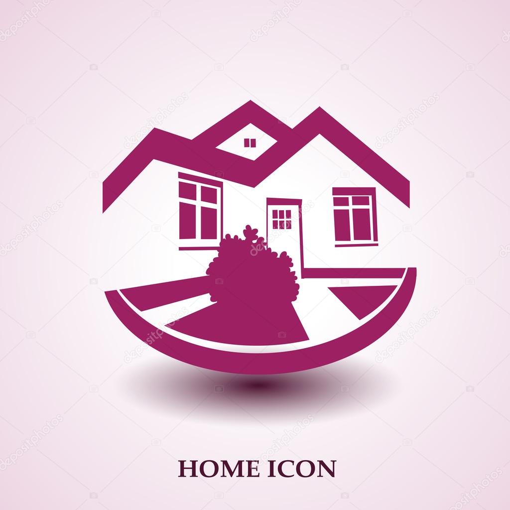 Vector symbol of home, house icon, realty silhouette, real estate modern logo - illustration