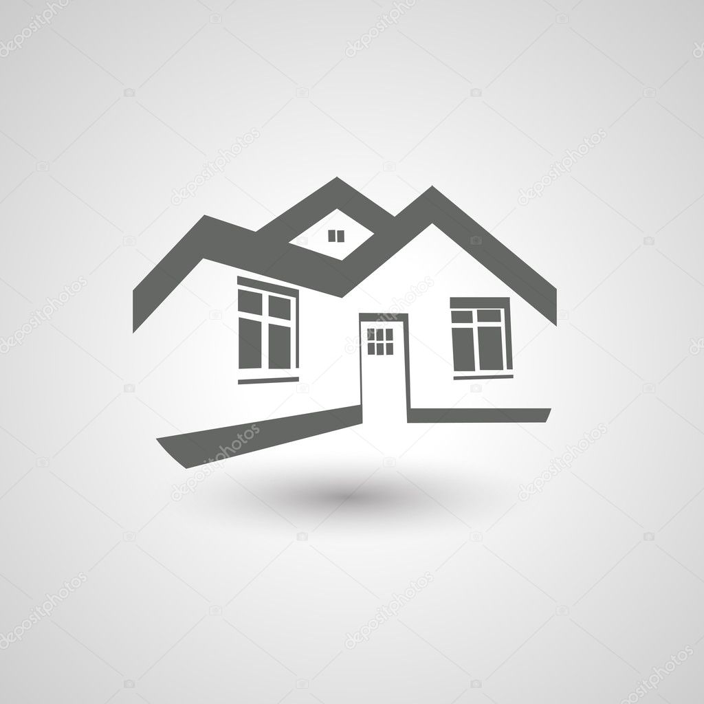 Vector symbol of home, house icon, realty silhouette, real estate modern logo - illustration