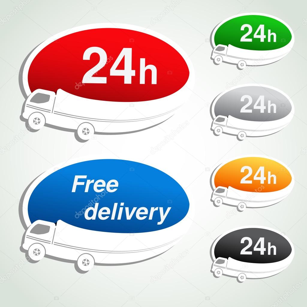 Car delivery, oval stickers