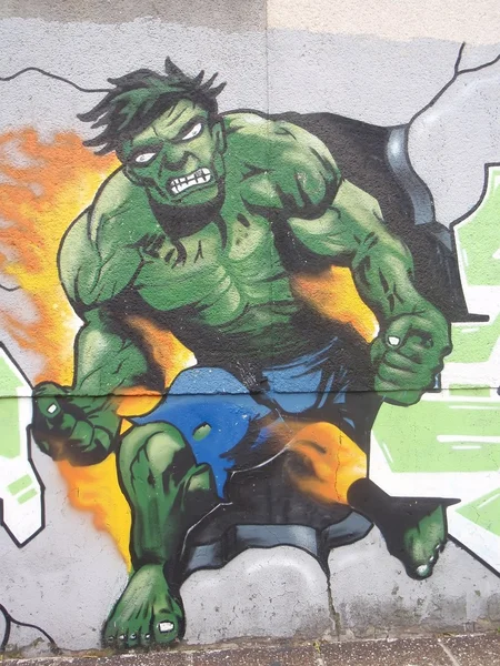 GRAFFITI DETALLE HULK — Foto de Stock