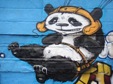 GRAFFITI DETAIL PANDA clipart