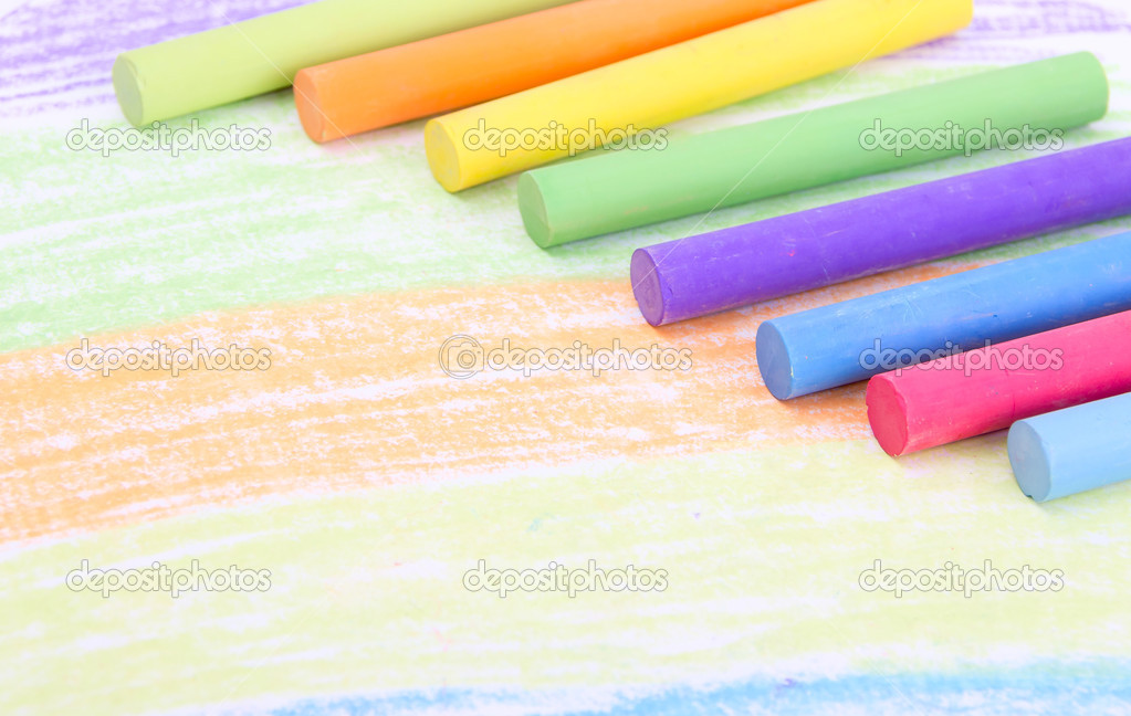Colored crayons on paper