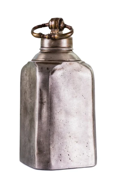 Alte Vintage-Metallflasche — Stockfoto