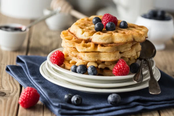 Blueberry waffles — Stock Photo, Image