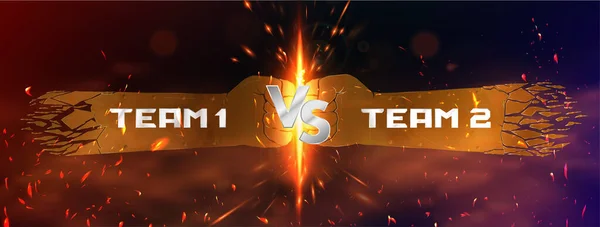 Hot Versus battle banner. Team 1 vs Team 2 background — Stock Vector