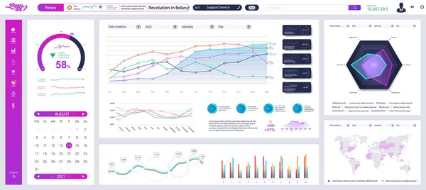 Сучасний дизайн інтерфейсу панелі для будь-яких цілей сайту — стоковий вектор