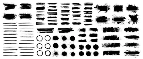 Мазки сухой кисти и брызги краски для грязного дизайна — стоковый вектор