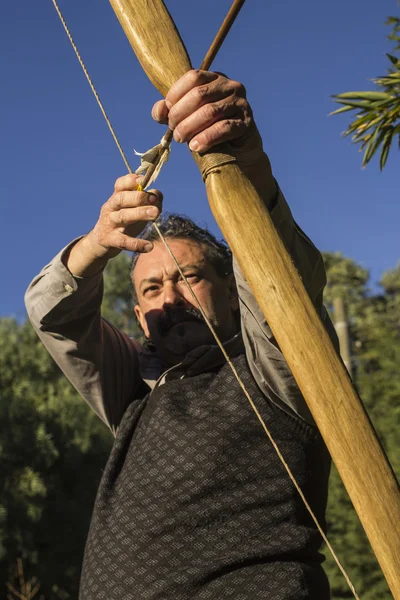 Senior Archer with Bow and Arrow — Stock Photo, Image