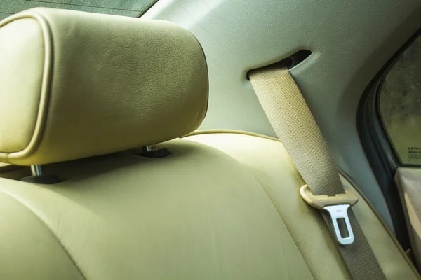 Seat and Seat Belt inside New Car Stock Picture