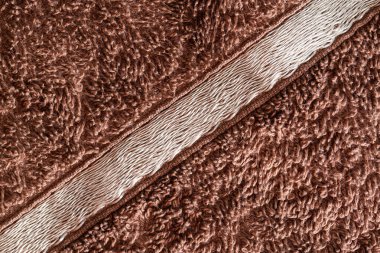 Kahverengi havlu, arka plan, yakın plan. El sanatları