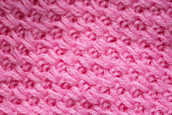 Handmade Knitted Pink Warm Sweater Macro — Stock Photo, Image