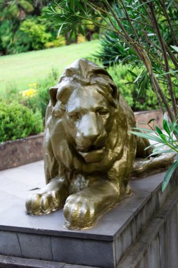 Altın Aslan heykeli park Botanik Bahçesi sochi içinde