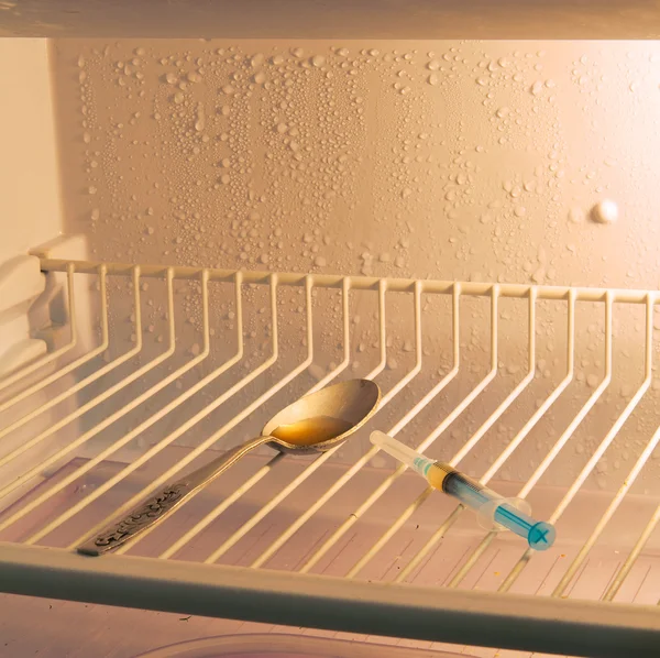 Means for preparation heroin refrigeration — Stock Photo, Image