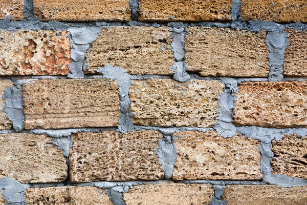Shell pedra blocos de concreto parede — Fotografia de Stock