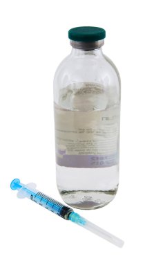 ilaçlar ve şırınga ile flask