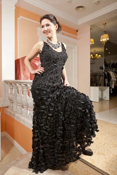 Woman in evening dress portrait — Stock Photo, Image