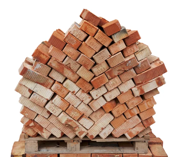 Bricks for next building on wooden pallet — Stock Photo, Image