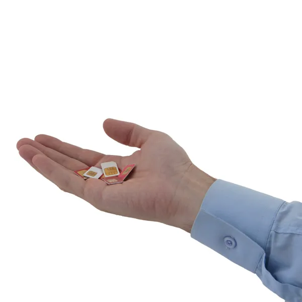 Sim 카드를 제공 하는 남자의 손 — 스톡 사진