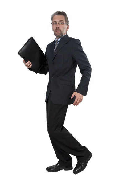 Man with business papers in folder — Stock Photo, Image
