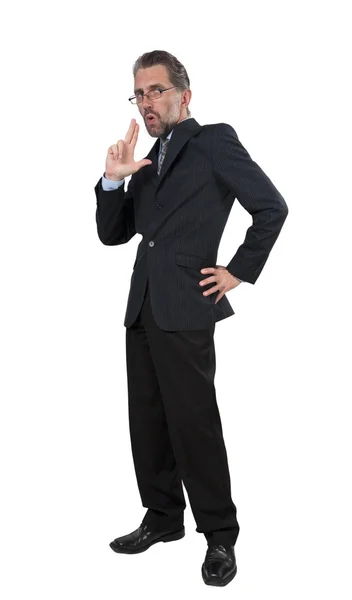 Adult man showing shot gesture — Stock Photo, Image