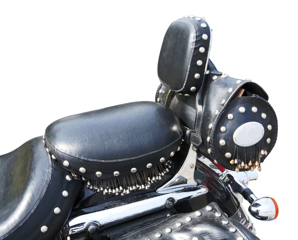 真皮座椅的古代摩托车 — 图库照片